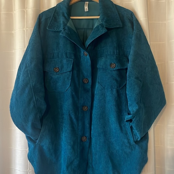 Dark aqua shacket medium big and roomy size down zenana - Picture 2 of 7